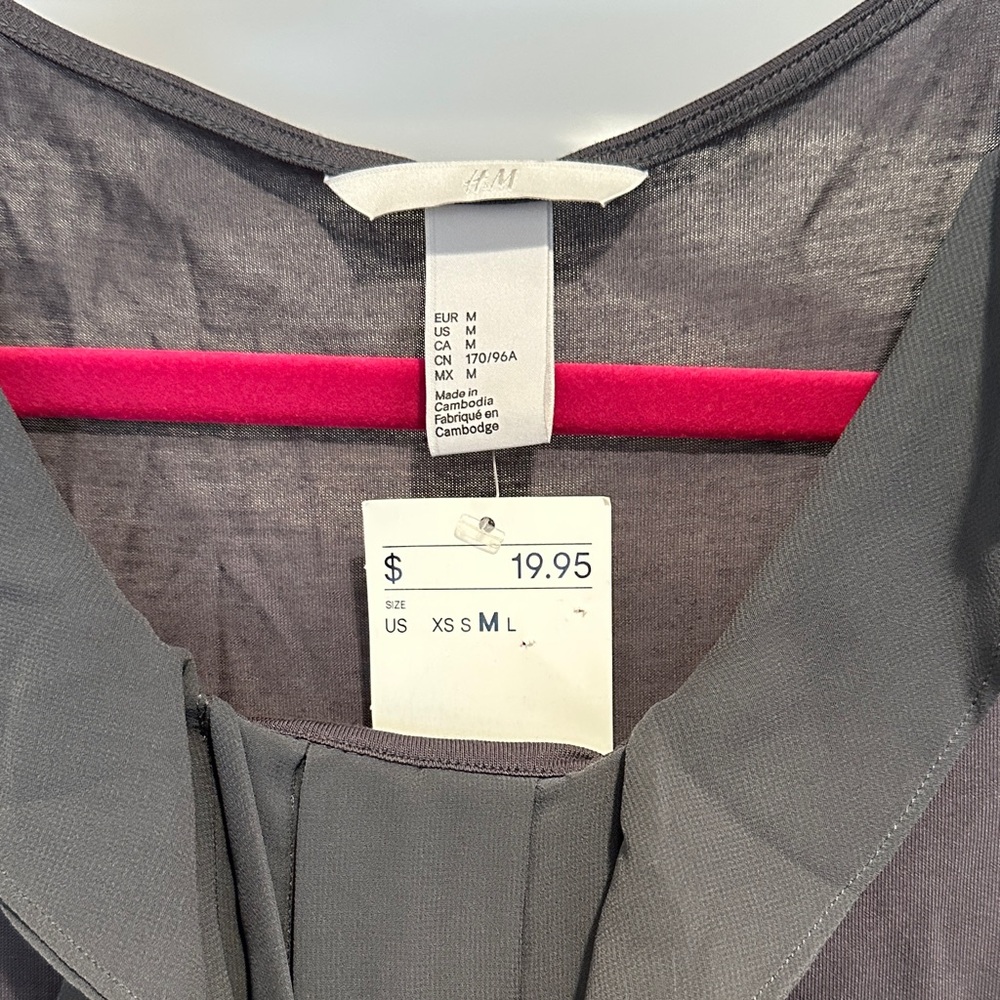 H&M Charcoal Ruffle Blouse - Picture 2 of 3